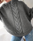 Helvano | Zopfstrick-Pullover mit Stehkragen für Damen