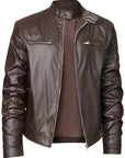 Helvano | Bikerjacke mit Stehkragen für Herren