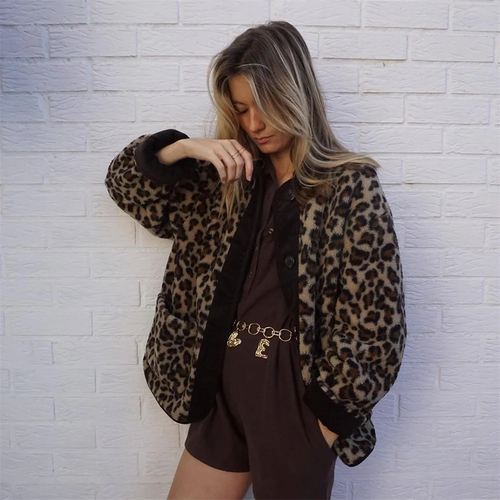 Helvano | Leopardenmuster Jacke für Damen