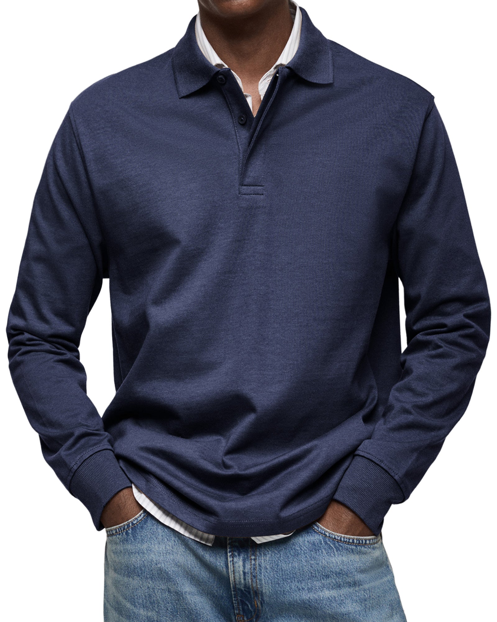 Helvano | Langarm-Poloshirt für Herren