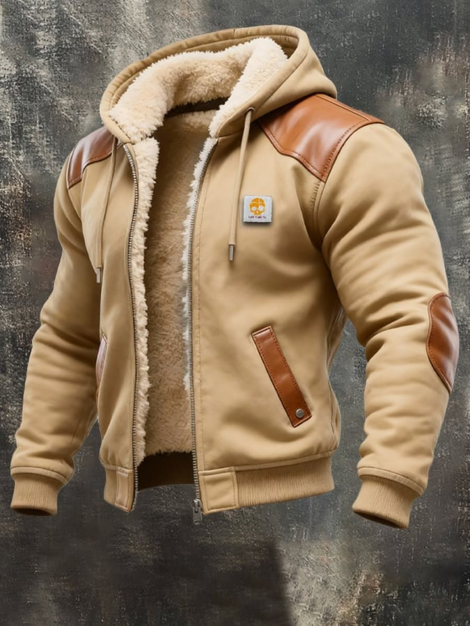 Helvano | Vintage Wildlederjacke mit Kapuze für Herren