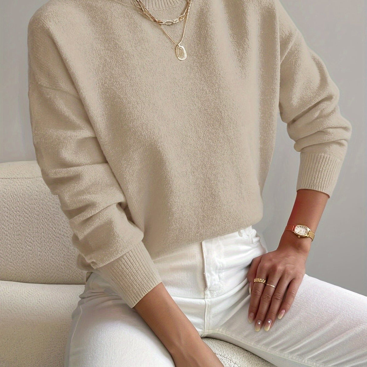 Helvano | Strickpullover mit Stehkragen für Damen