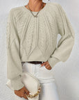 Helvano | Lockerer Zopfstrickpullover für Damen