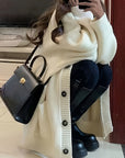 Helvano | Lockere Damen-Strickjacke mit Knopfleiste