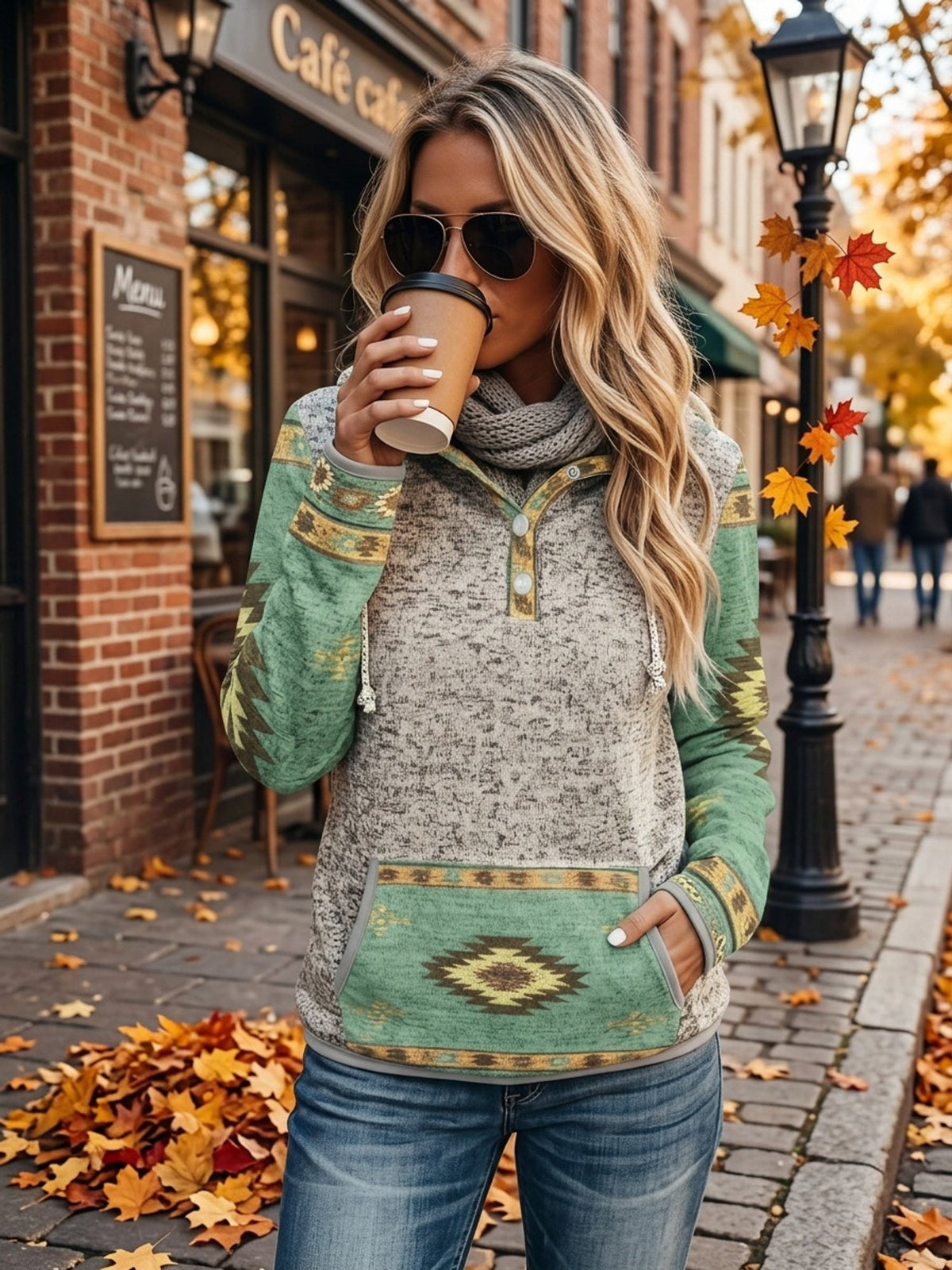 Helvano | Damen Hoodie im Western-Look