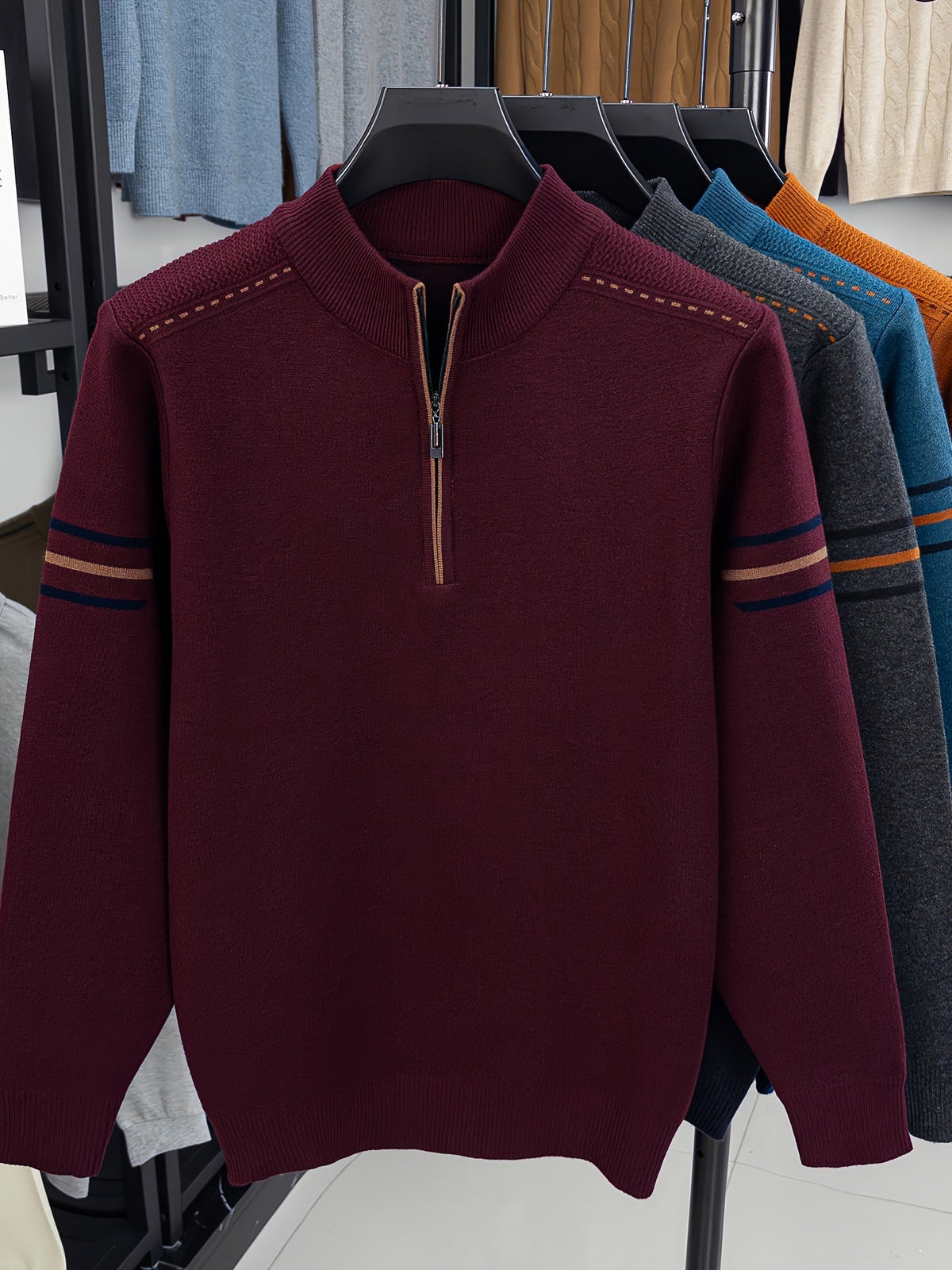 Helvano | Strickpullover mit Half-Zip für Herren