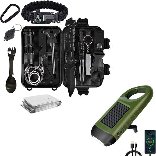 Helvano | 15-in-1 Notfallset für Outdoor &amp; Camping