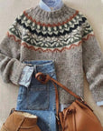 Helvano | Damen Strickpullover mit Norwegermuster