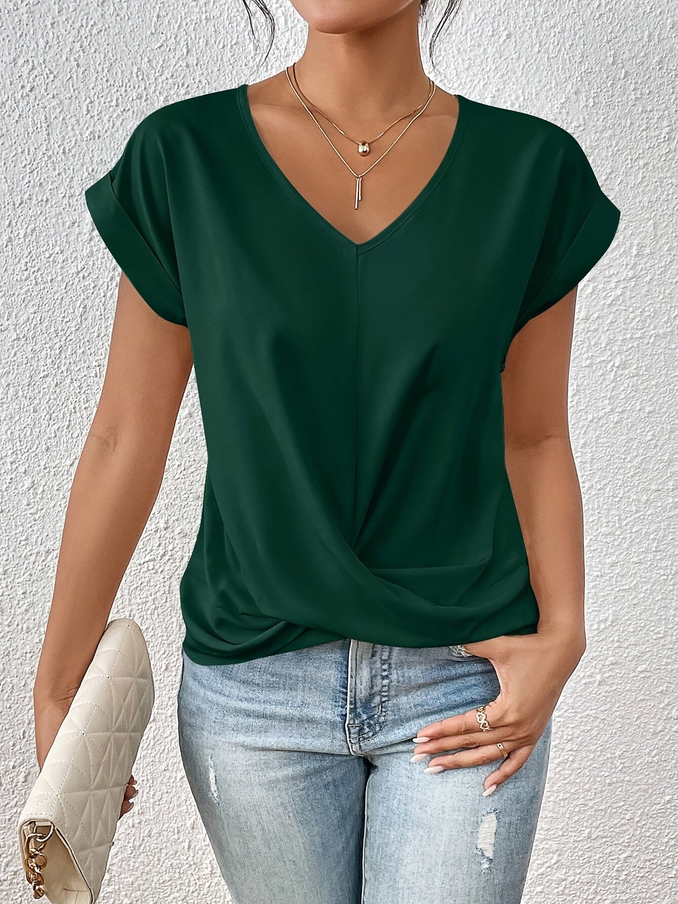 Helvano | Damen T-Shirt mit V-Ausschnitt