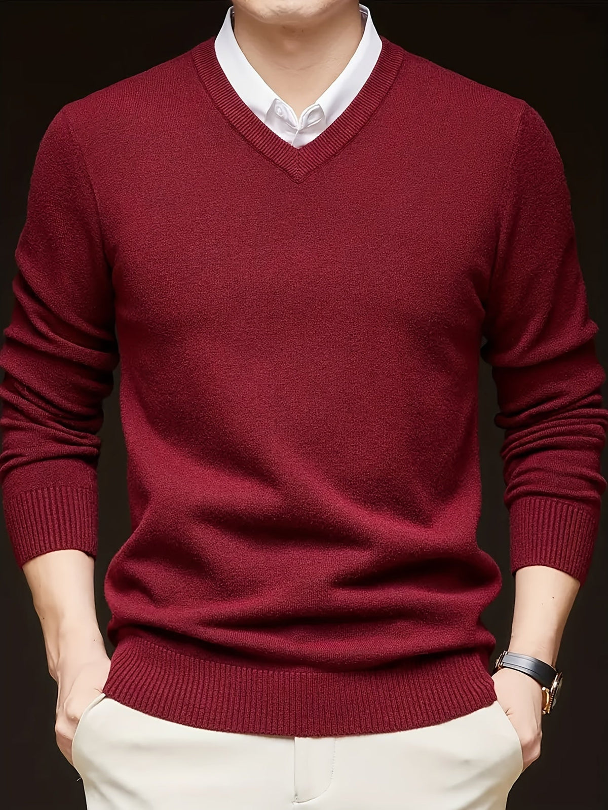 Helvano | Herren Strickpullover mit V-Ausschnitt