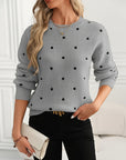 Helvano | Damen Strickpullover mit Punkten und Rundhals