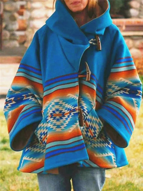 Helvano | Bedruckter Vintage-Mantel für Damen