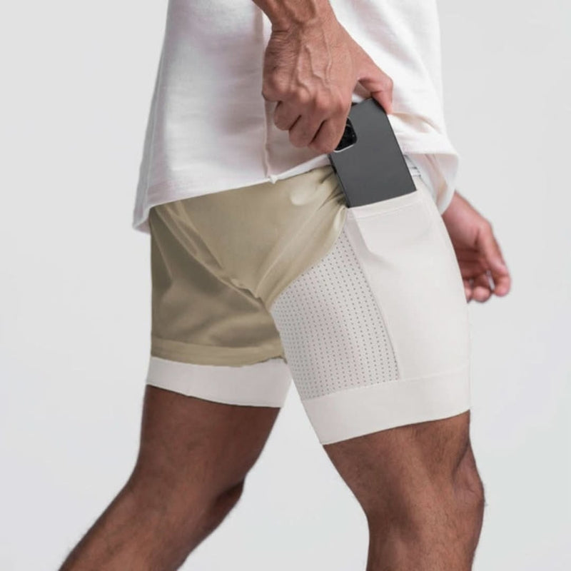 Helvano | 2-in-1 Sportshorts mit Innenhose für Herren