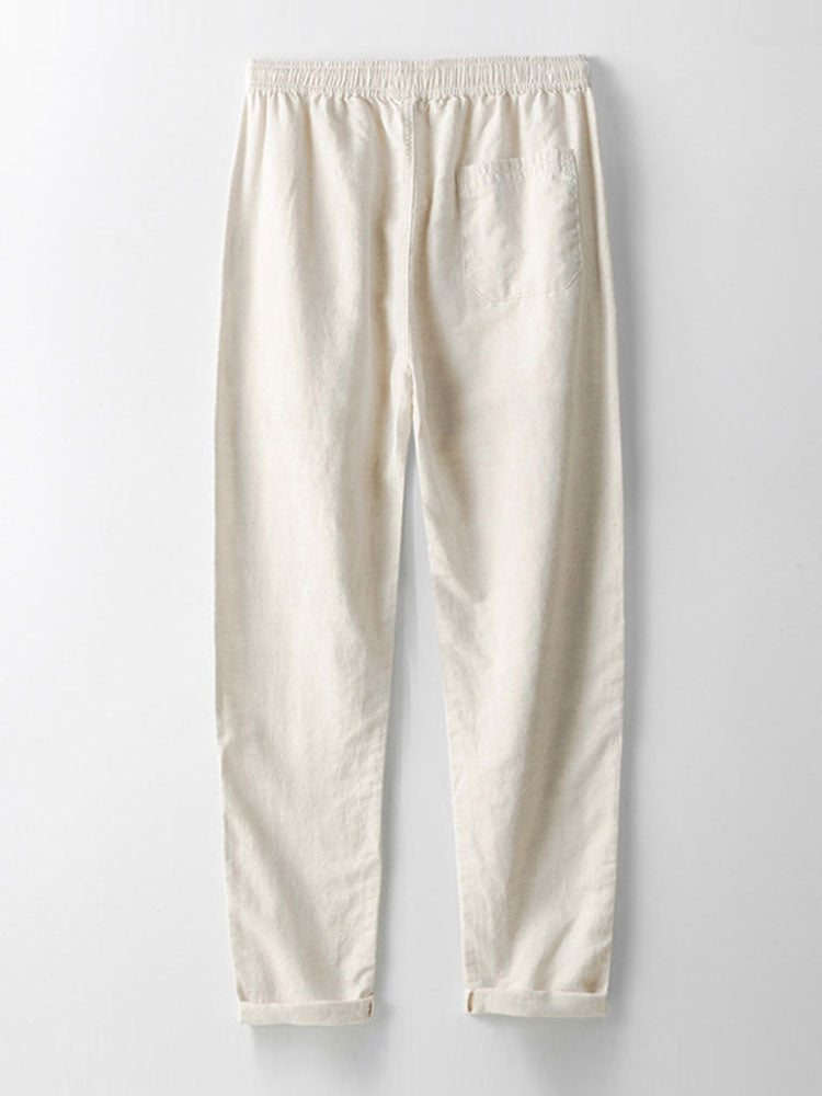 Helvano | Herren-Set Häkelhemd &amp; Leinenhose