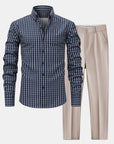 Helvano | Herren-Set: Kariertes Hemd & Slim-Fit-Hose