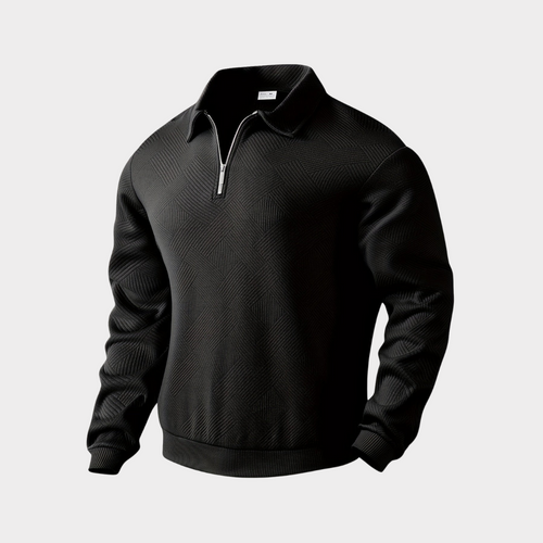 Helvano | Strukturierter Half-Zip Pullover für Herren