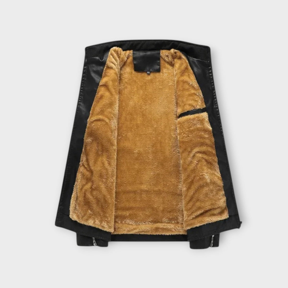 Helvano | Herren Lederjacke mit Fleecefutter im Retro-Look