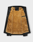Helvano | Herren Lederjacke mit Fleecefutter im Retro-Look