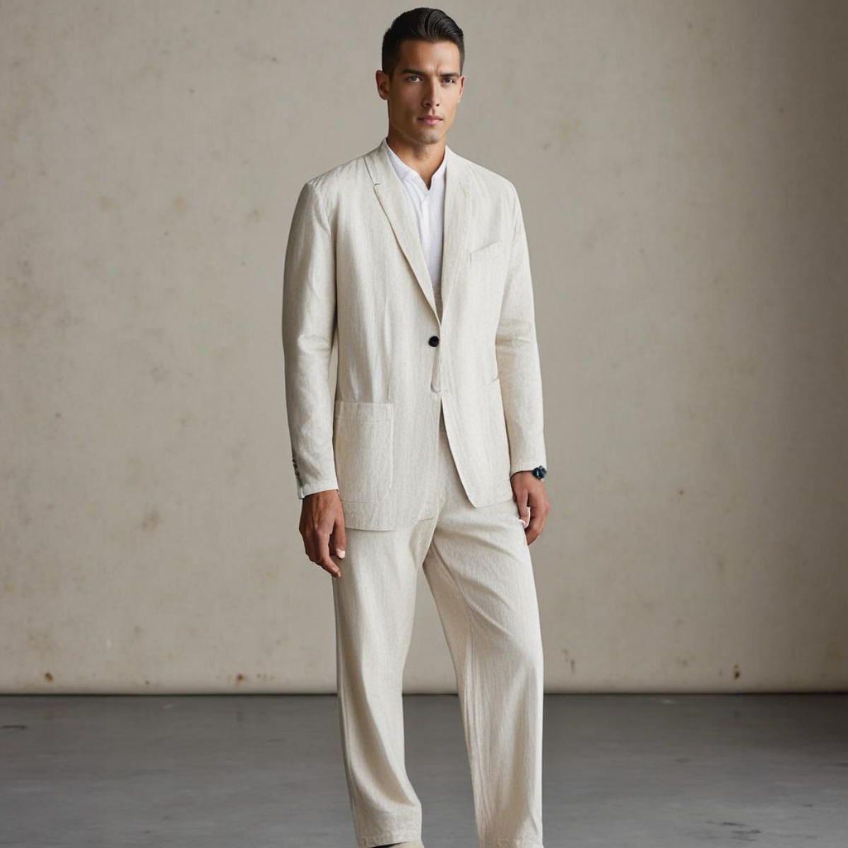 Helvano | Herren Leinen-Set mit Hemd und Hose
