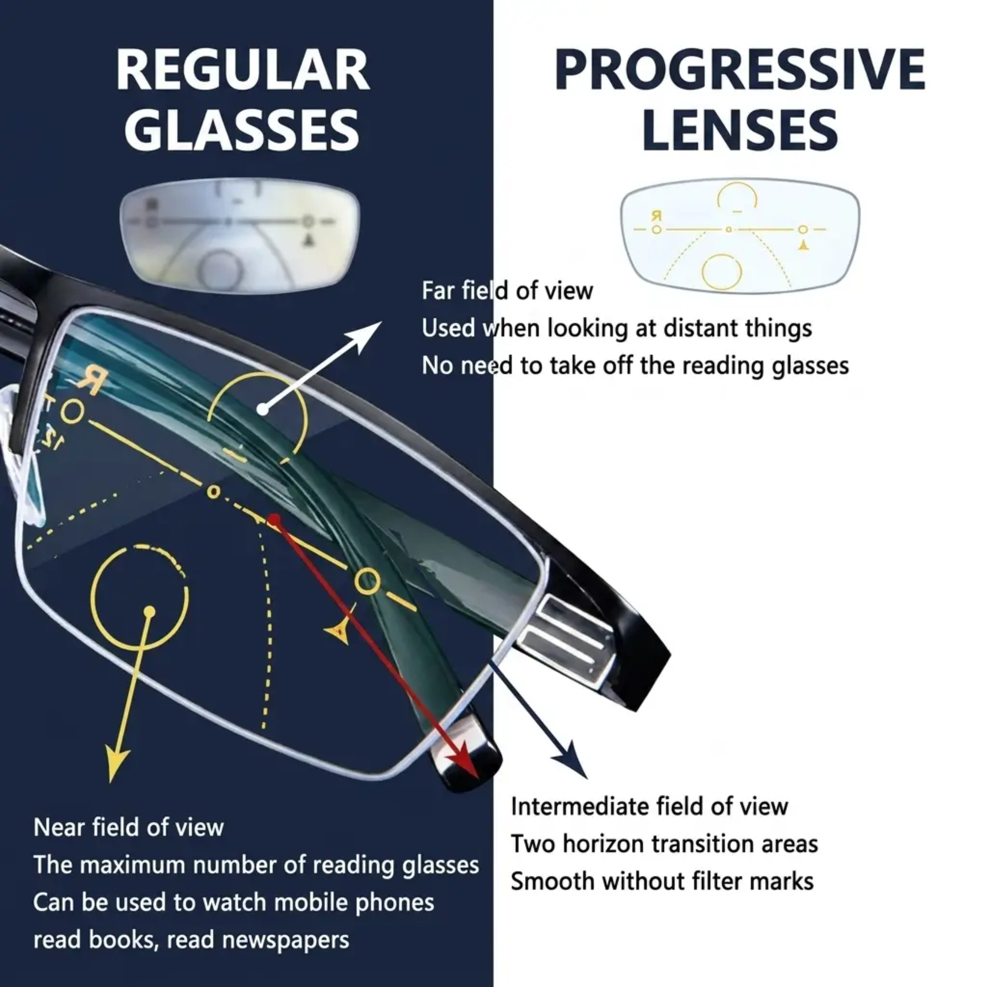 Helvano | Progressive Lesebrille mit Auto-Fokus