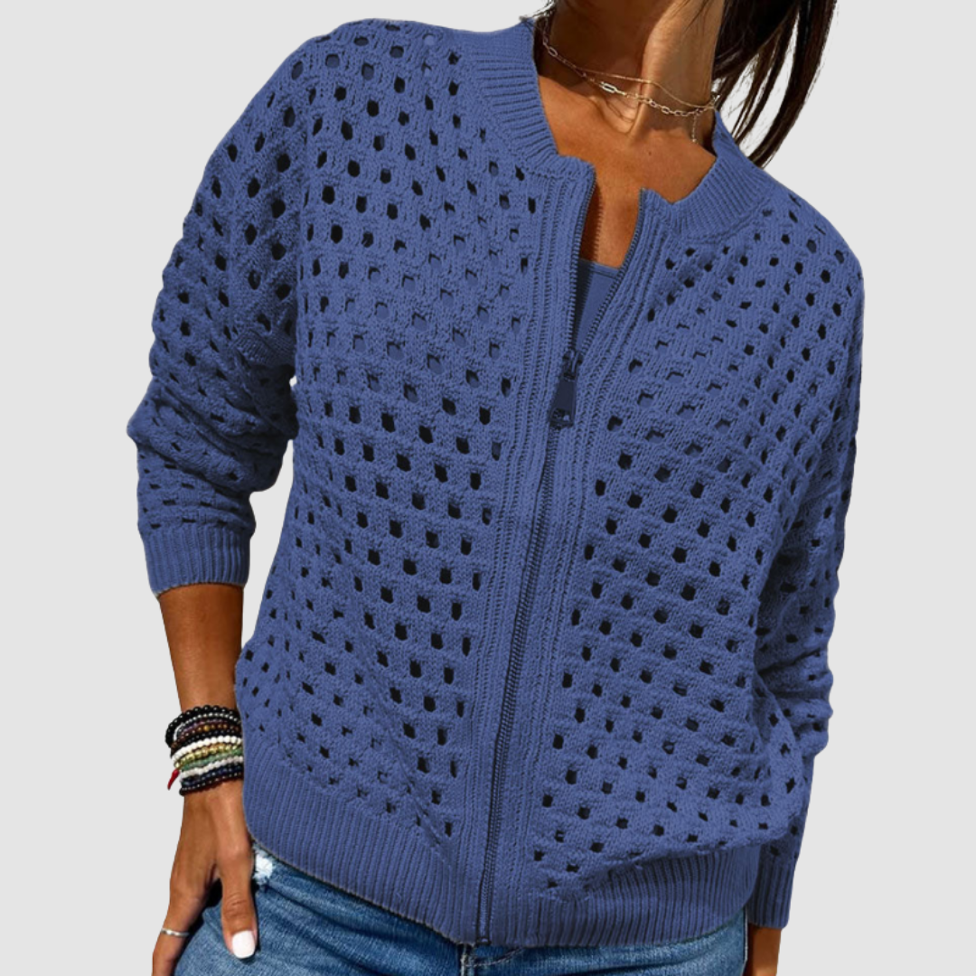 Helvano | Strickjacke mit Lochmuster für Damen