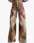Helvano | Retro Fischgrat-Hose für Damen in Braun