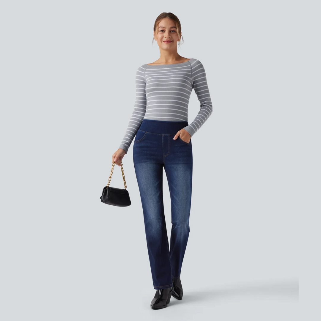Helvano | Bootcut-Jeans mit hohem Bund für Damen
