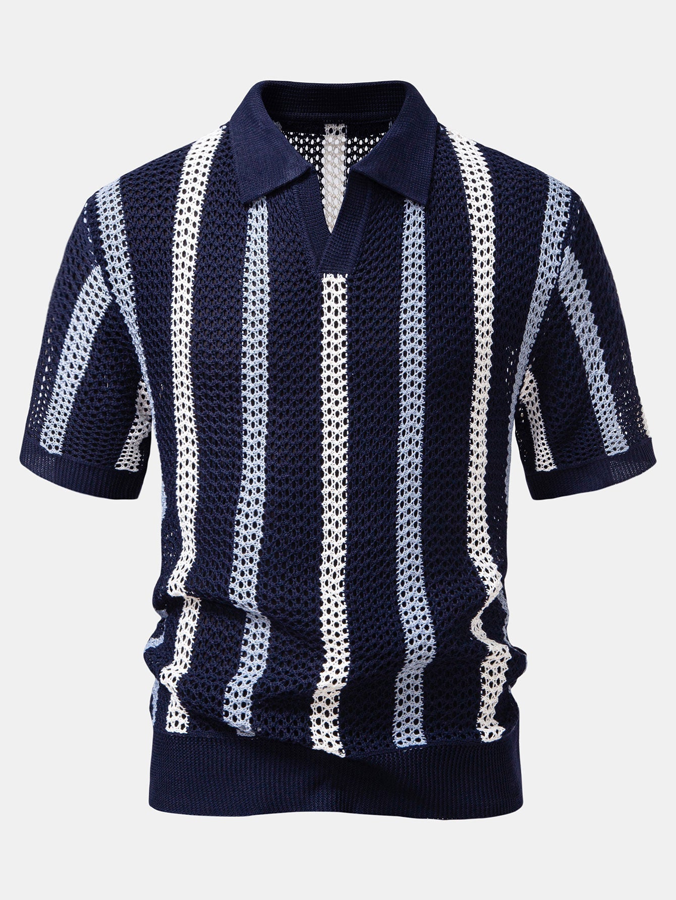 Helvano | Herren Set Häkel-Poloshirt &amp; Leinenhose