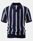 Helvano | Herren Set Häkel-Poloshirt & Leinenhose