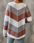 Helvano | Damen Strickpullover mit Colorblock-Zickzackmuster