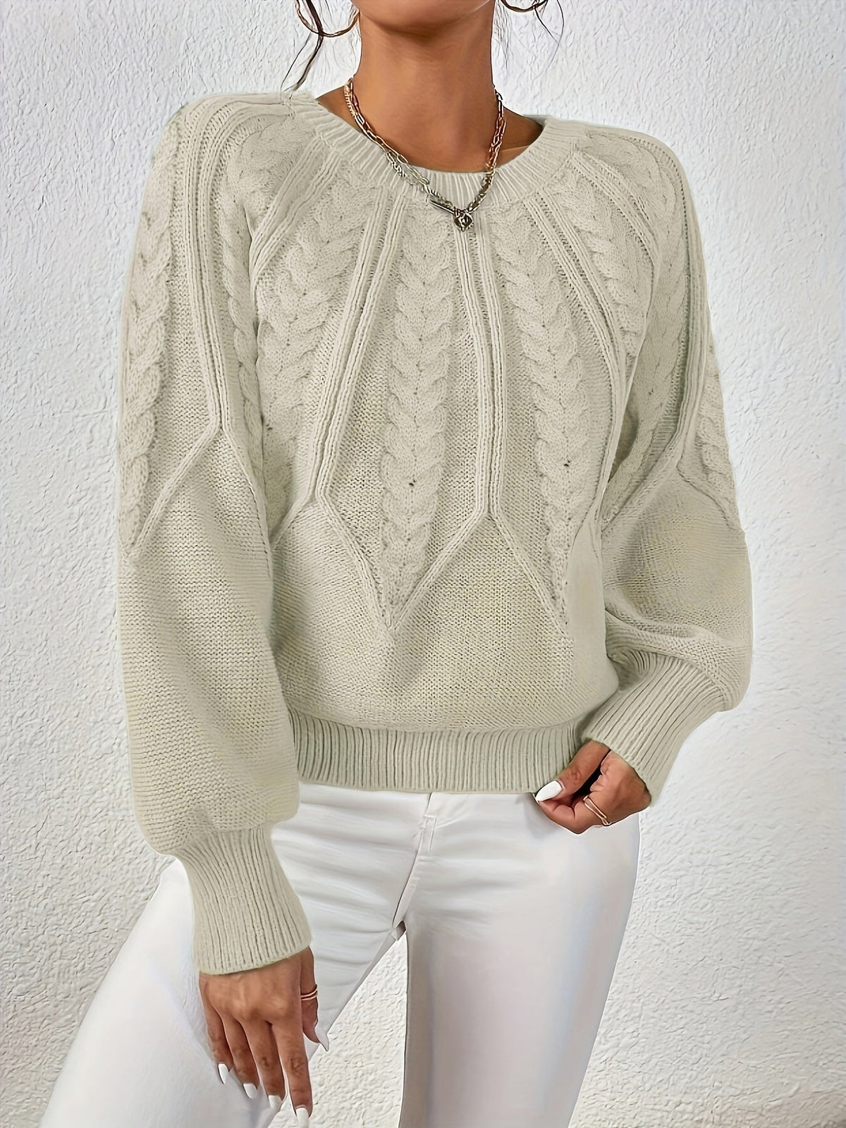 Helvano | Lockerer Zopfstrickpullover für Damen