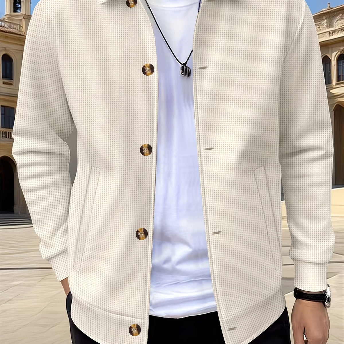 Helvano | Strukturierte Herrenjacke mit Knopfleiste