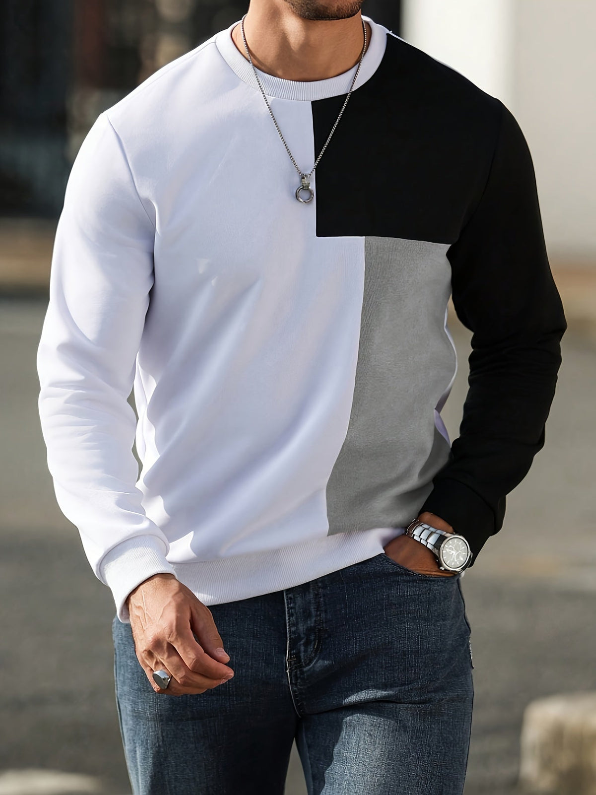 Helvano | Colorblock-Sweatshirt für Herren