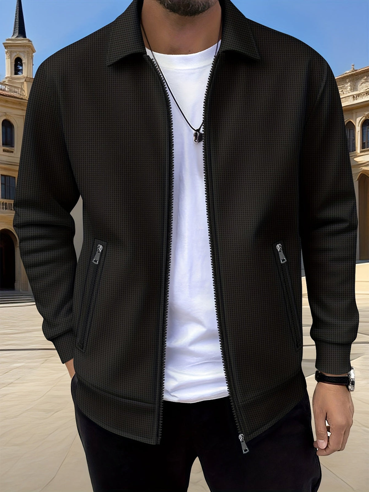 Helvano | Strukturierte Herren-Jacke mit Reissverschluss