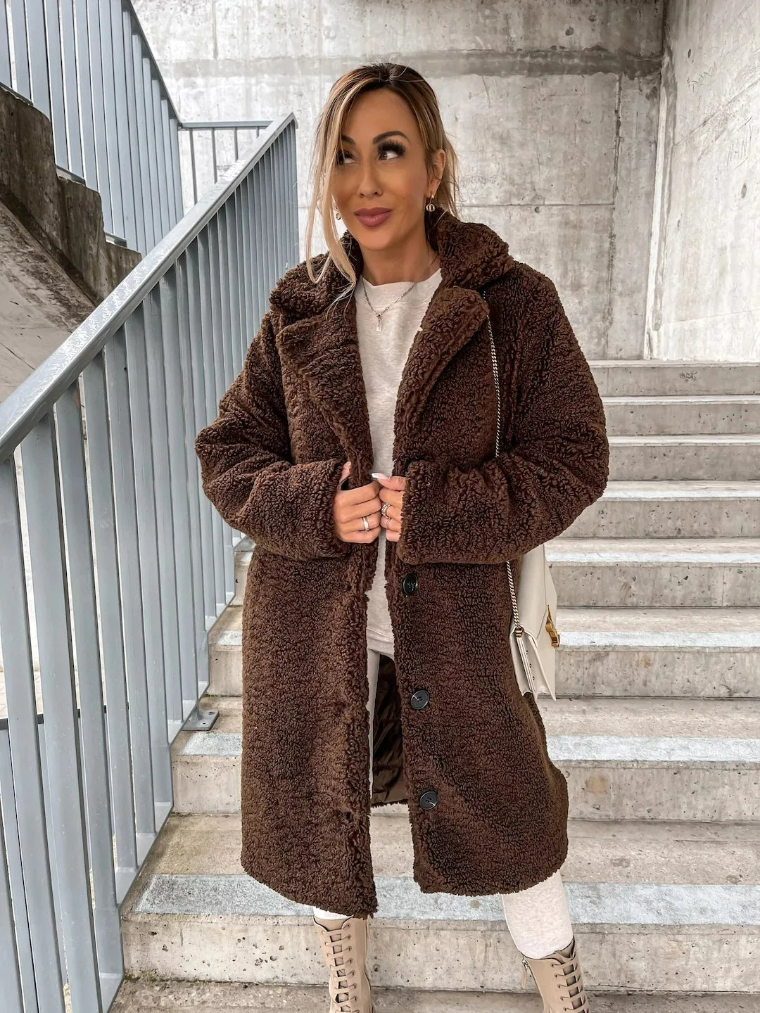 Helvano | Plüsch-Trenchcoat für Damen