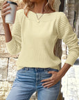 Helvano | Damen Strickpullover mit Ajour-Ärmeln