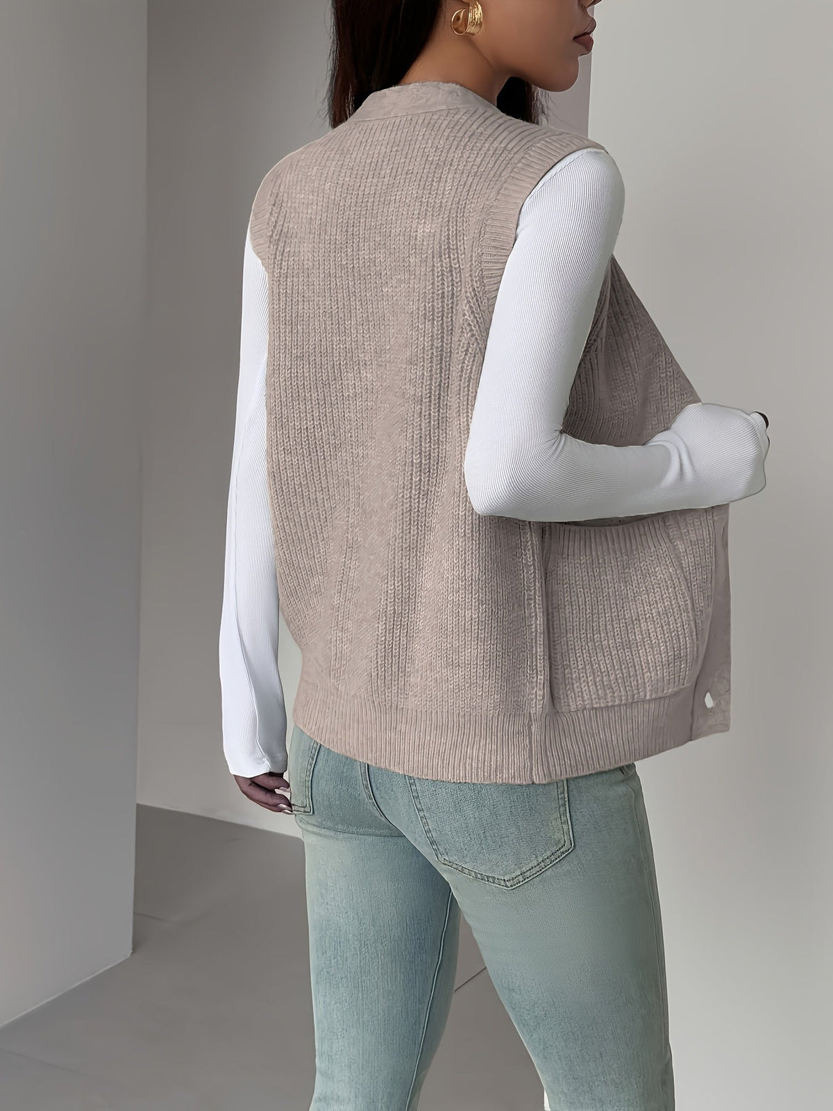 Helvano | Strickweste mit V-Ausschnitt für Damen