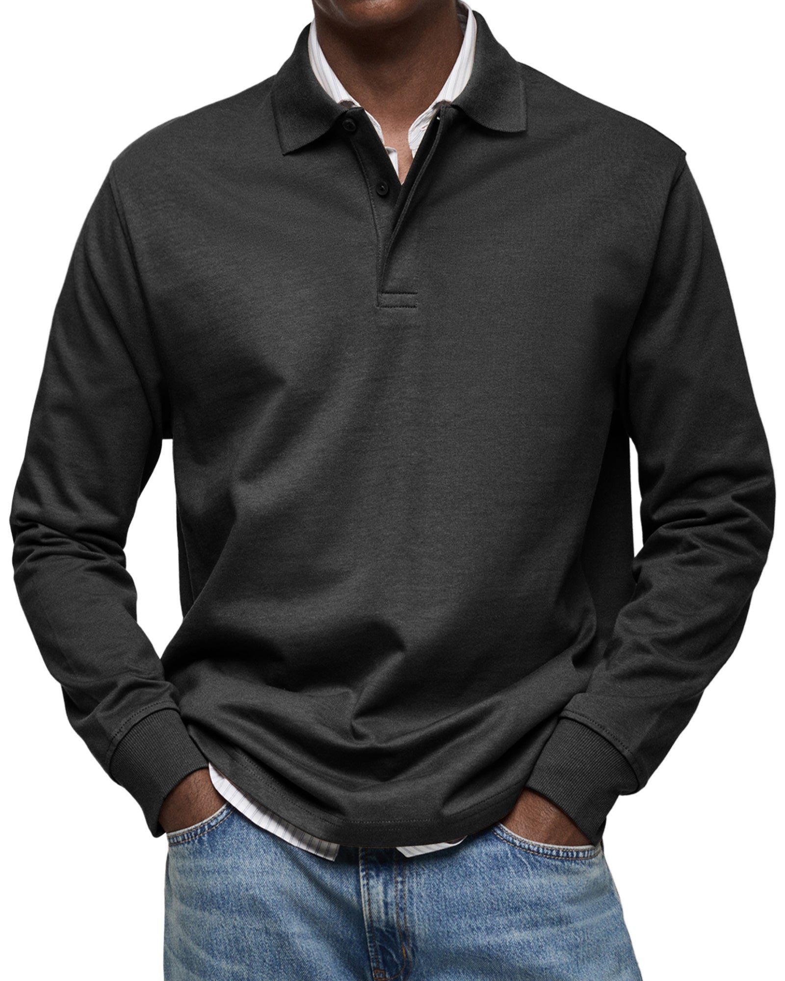 Helvano | Langarm-Poloshirt für Herren