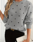 Helvano | Damen Strickpullover mit Punkten und Rundhals