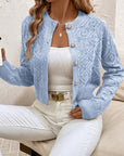 Helvano | Strukturierte Strickjacke mit Knopfleiste für Damen