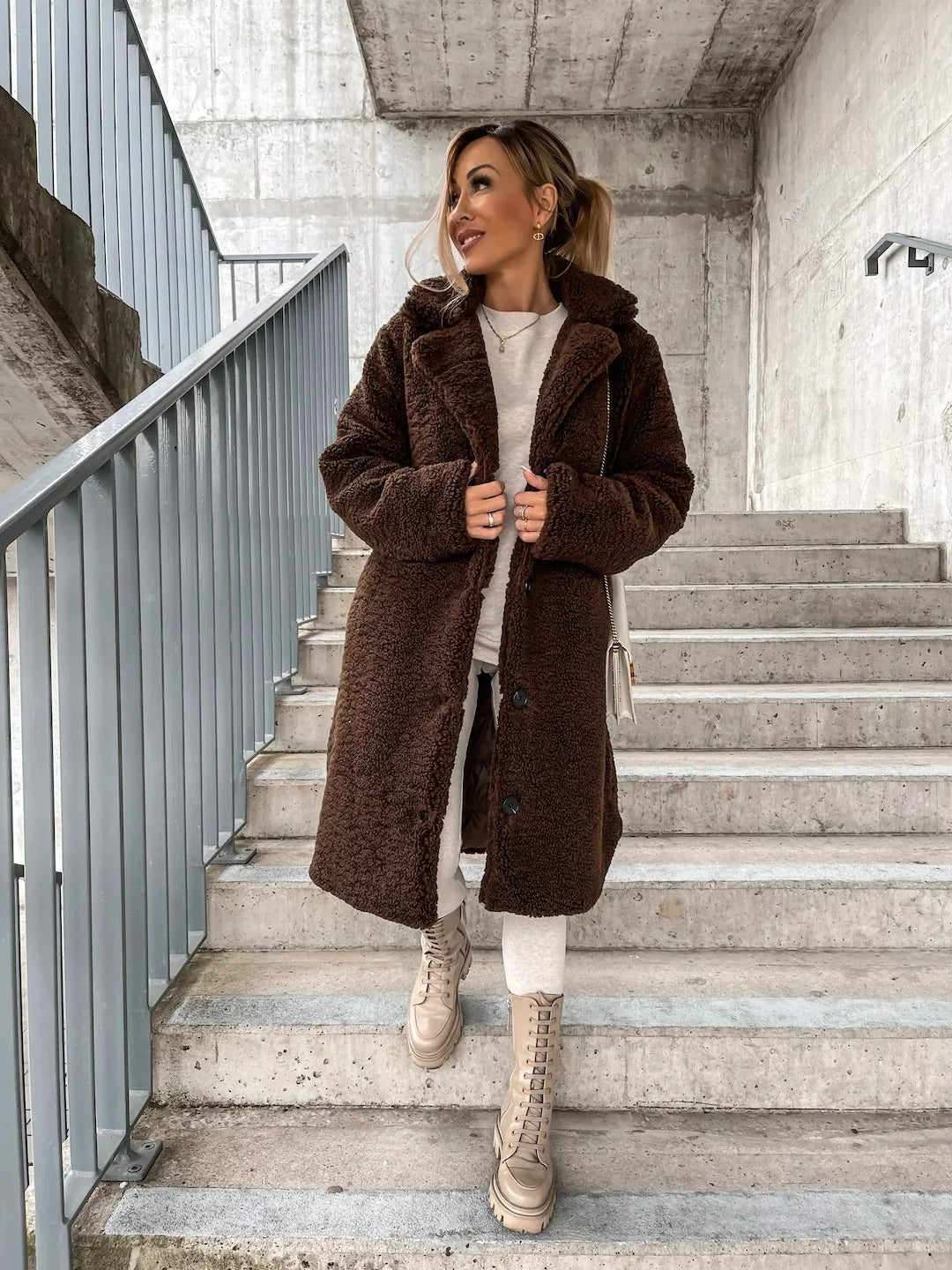 Helvano | Plüsch-Trenchcoat für Damen