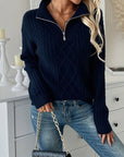 Helvano | Strukturierter Strickpullover mit Half-Zip