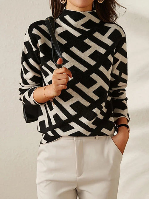 Helvano | Damen Pullover mit geometrischem Muster