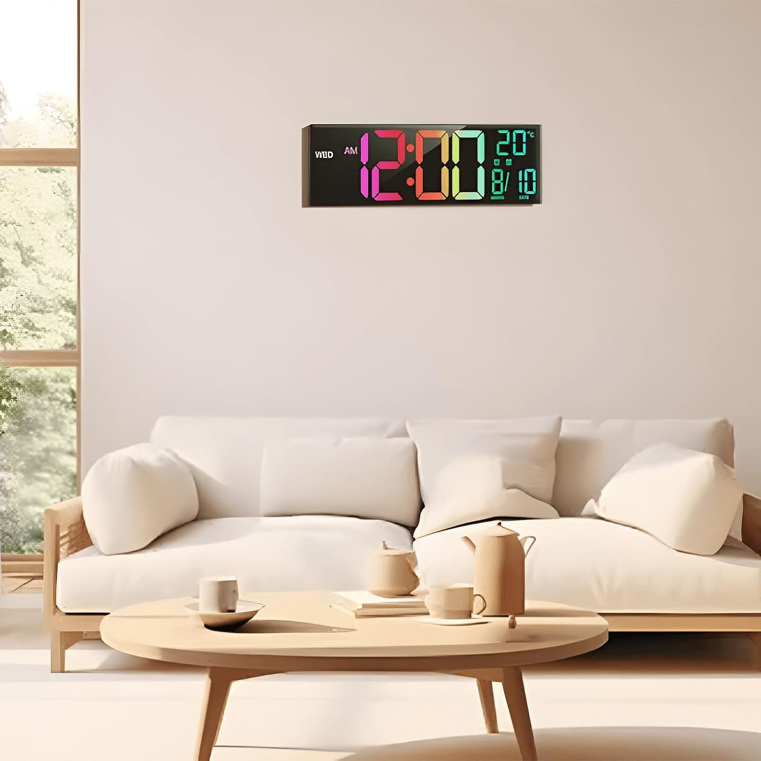 Helvano | RGB Digitaluhr mit Fernbedienung, 16 Zoll