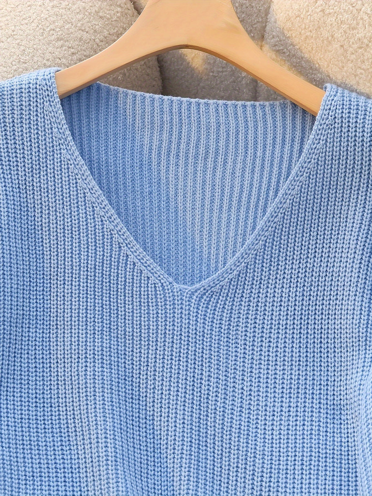 Helvano | Rippstrick-Pullover mit V-Ausschnitt