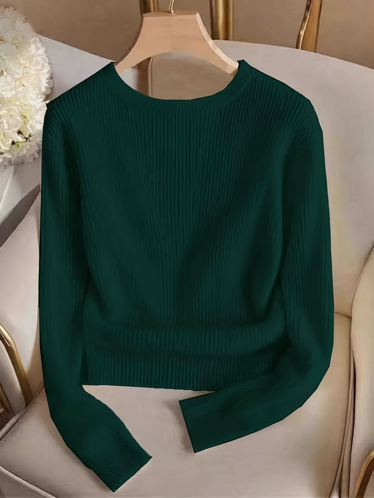 Helvano | Gerippter Strickpullover mit Knopfmanschetten für Damen