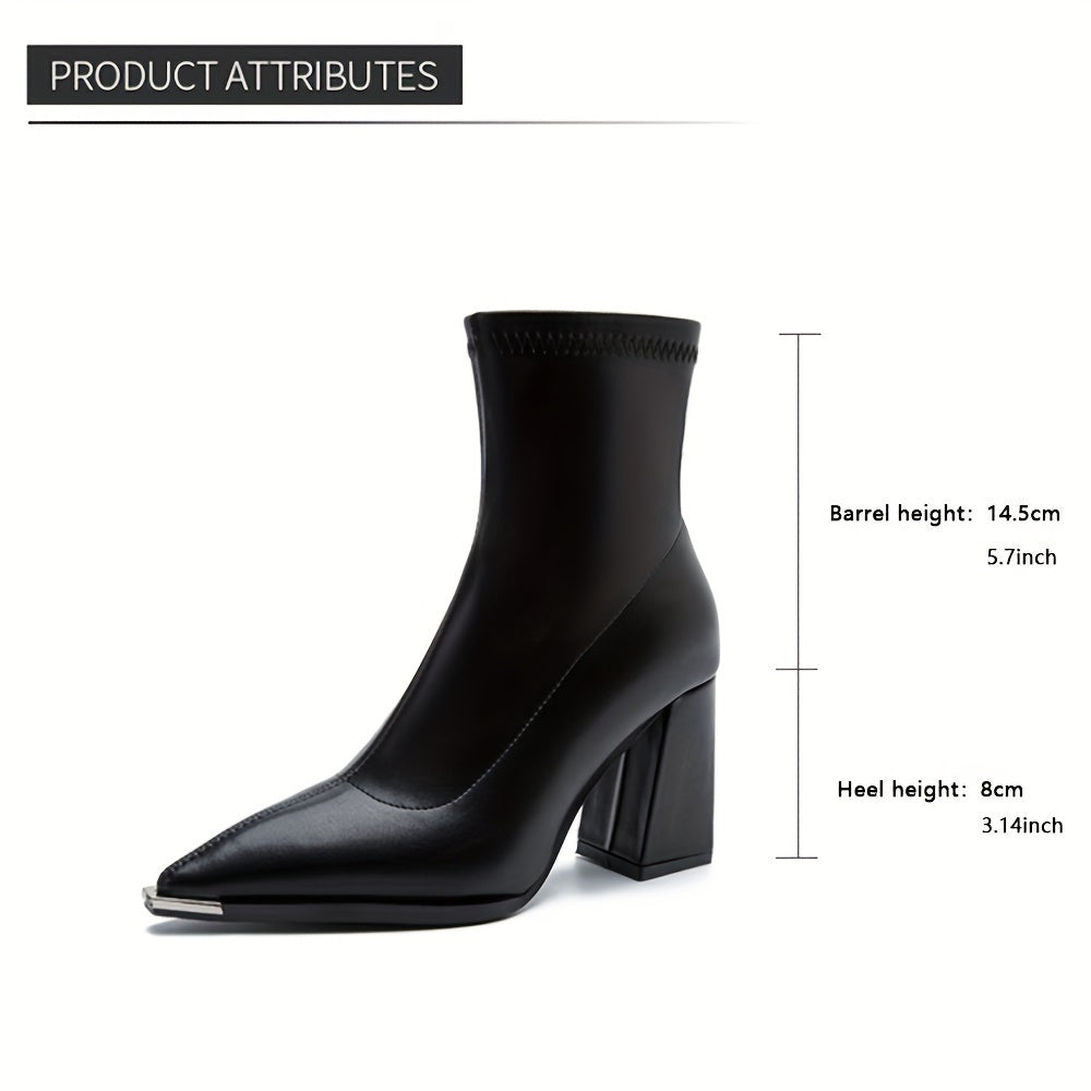 Helvano | Spitze Damen-Stiefeletten mit Blockabsatz