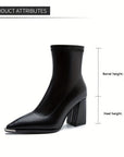 Helvano | Spitze Damen-Stiefeletten mit Blockabsatz