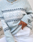 Helvano | Damen Strickpullover mit Stehkragen und Schneeflocken