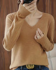 Helvano | Damen Strickpullover mit V-Ausschnitt